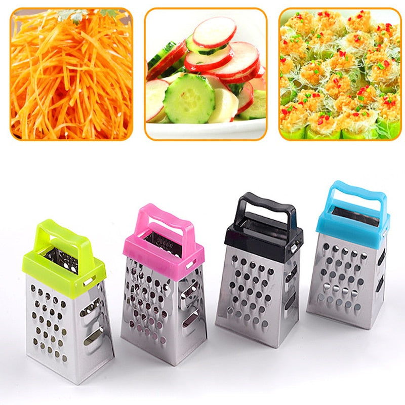 Multifunción Útil Mini 4 Lados Portátil Rallador Slicer Fruta Verdura Cocina Gadget Cocina Acero Inoxidable Peladores