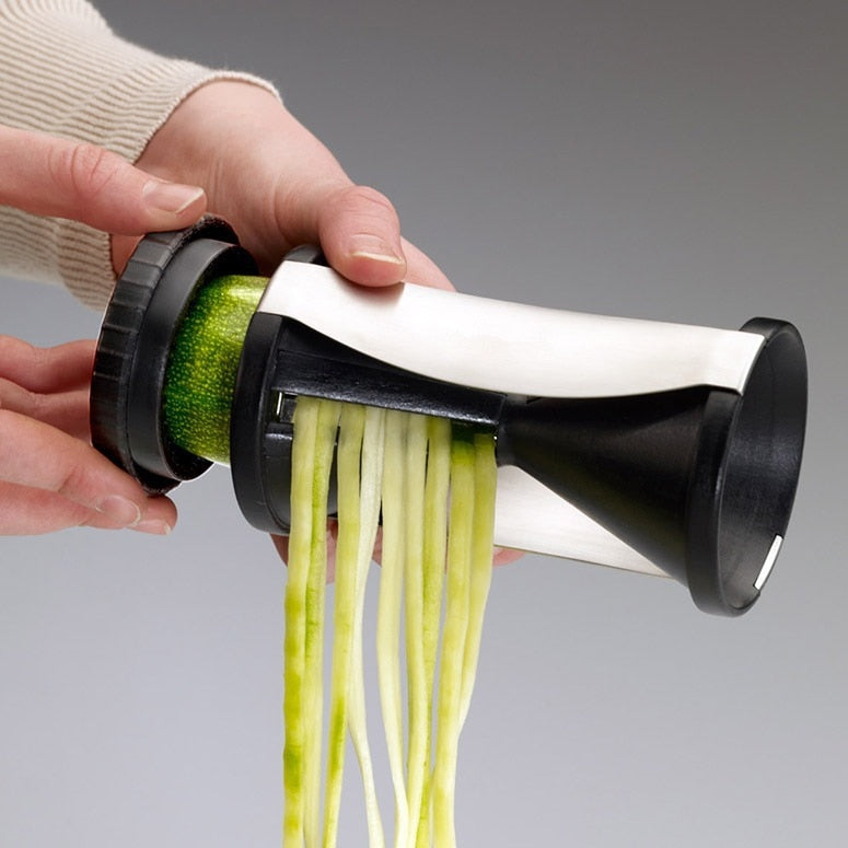 Nuevo Real Cocina Vegetal Fruta Espiral Dispositivo de proceso de trituración Cortadora Cortadora Peeler Herramienta de cocina Spirelli Spiralizer Julienne # 2100